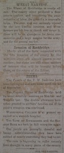 Newspaper clipping about Hunter's Raid and the wheat crop